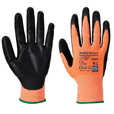 Image de Portwest A643 Amber Gant de protection anti-coupure en mousse de nitrile Amber Taille S
