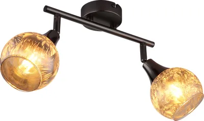 Produktbild von GLOBO 54360-2 FROSTA Strahler Metall schwarz-chrom matt, Metall schwarz-chrom, Glas geeist rauchfarben, Dreh-/Schwenkbar, LxBxH: 250x98x190mm, exkl. 2x E14 40W 230V
