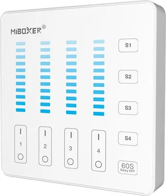 Produktbild von MiBoxer B5 LED Wandfernbedienung Weiß – für einfarbige LED Streifen, 2,4 GHz Funk, 4 Zonen mit Szenenspeicher