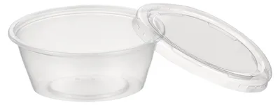 Produktbild von 100x Dressingbecher Saucenbecher 50ml transparent mit Deckel aus PP