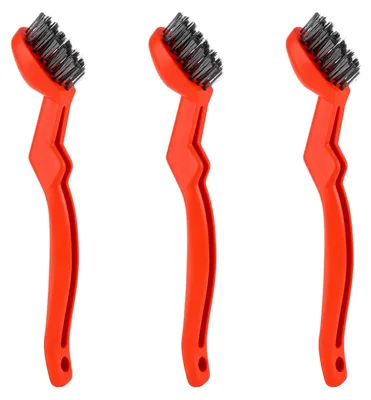3er-Set Drahtbürsten, Edelstahl, für Grill & Metall