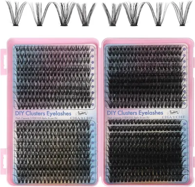 Produktbild von Wimpern Cluster Set, 800 Stück, 9-16 mm, verschiedene Dichten, für natürliche und dramatische Looks