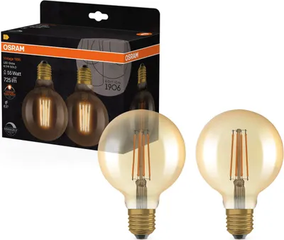 Produktbild von LEDVANCE Vintage 1906, 6,5 W, 55 W, E27, 725 lm, 15000 h, Warmes Komfortlicht