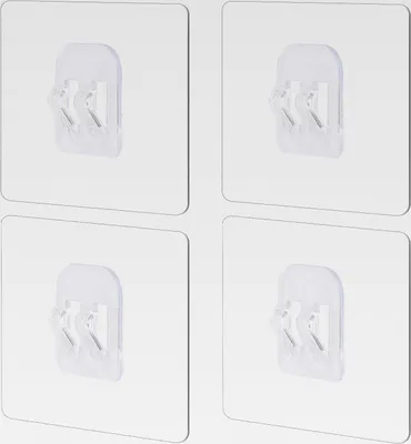 Produktbild von 4 Stück Dusch-Caddy selbstklebende Aufkleber-Hakenhalterung für Dusche, starke Aufkleberhaken für Badezimmer, Dusche, Caddy, Eck-Ersatzhaken, Regalkorb, Seifenschale, hängende Haken