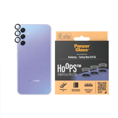 Produktbild von PanzerGlass ® Hoops® Kameraschutz Schwarz Samsung Galaxy A35 5G, Samsung, Samsung - Galaxy A35 5G, Trockene Anwendung, Kratzresistent, Schockresistent, Schwarz, 1 Stück(e)