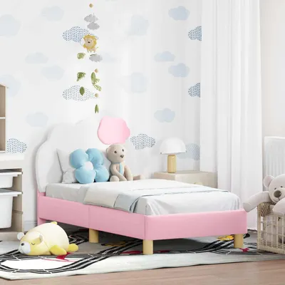Image de Maison Exclusive - Cadre de lit d'enfant avec tête de lit rose 70 x 140 cm PU