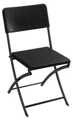 Image de Chaise Pliante Rotin Perel Pliable, Design Rotin, Robuste - Perel