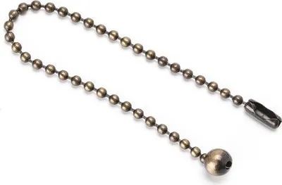 Zdjęcie produktu dla Łańcuch kulkowy do włączników lamp długość 16cm Ø 3mm końcówka kulkowa Ø 8mm do włączników lamp, patyna