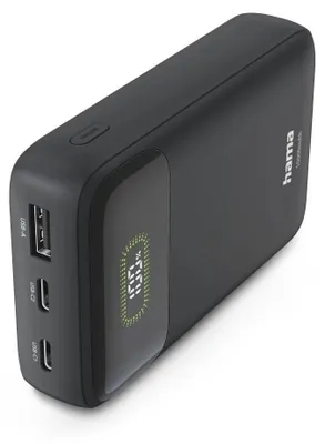 Produktbild von Hama PD10-W20, 10000 mAh, Lithium Polymer (LiPo), Quick Charge 3.0, Power Delivery 3.0, 3,7 V, 22 W, Anthrazit