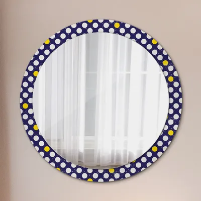 Produktbild von Spiegel - Mirror zum Wandspiegel Schlafzimmer – Schminkspiegel- retro Punkte- Ø90cm