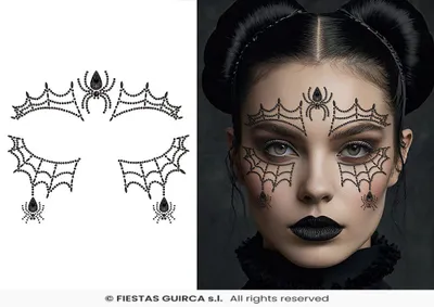Produktbild von Face Art Glitzer Tattoo Sticker 13x15cm "Spinne"