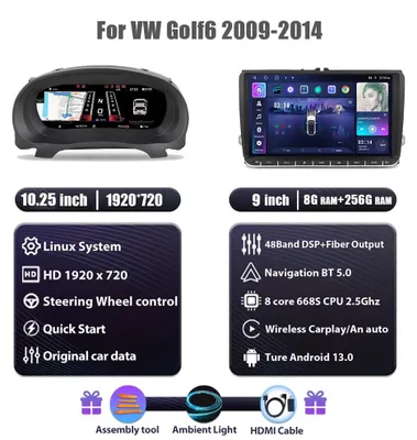 Obrázek produktu pro Digitální palubní deska - LCD displej - Autodráždka - Displej kokpitu - Panel přístrojů