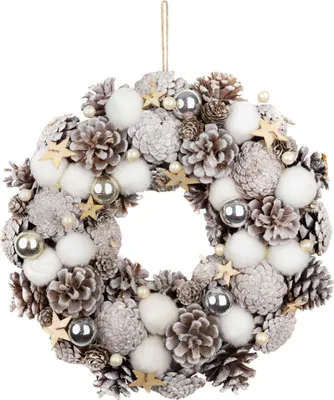 Immagine prodotto di Ghirlanda MagicHome Natale, naturale, bianca, da appendere, con stelle, 35x9 cm