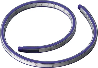 Produktbild von Kurvenlineal 50 cm blau Packung mit 12 Stück