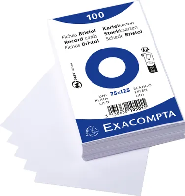 Obrázok produktu pre Exacompta 10501E 20x - Indexové karty 75x125 Biela