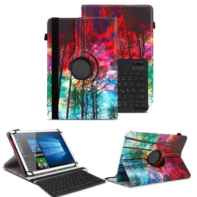 Produktbild von Schutzhülle für Telekom T Tablet /2 Bluetooth Tasche 360 Drehbar QWERTZ TastaturFarben:Motiv 20