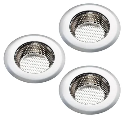 Produktbild von 3 Stück Abflusssieb aus Edelstahl für die Küchenspüle, verhindert Verstopfungen (7 cm)