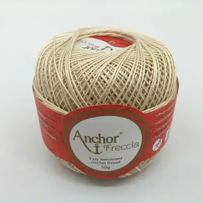 Obrázok produktu pre Anchor Freccia veľkosť 12 4771012-00387 béžová háčkovacia priadza, 100 % bavlna