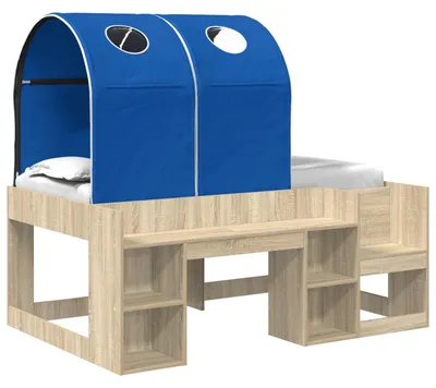 Obrázek produktu pro Postel vidaXL s úložným prostorem, 3 kusy, barva: sonoma, materiál: dřevotříska, barva: modrá
