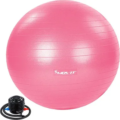 Zdjęcie produktu dla MOVIT Piłka gimnastyczna z pompką, 85 cm, różowa