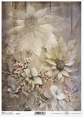 Produktbild von ITD Reispapier Decoupage Bastelpapier Serviettentechnik-R2341 Blumen