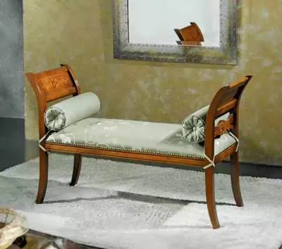 Produktbild von Klassische Sitzmöbel Designer Bank Textil Möbel Polsterbank Sitzbank