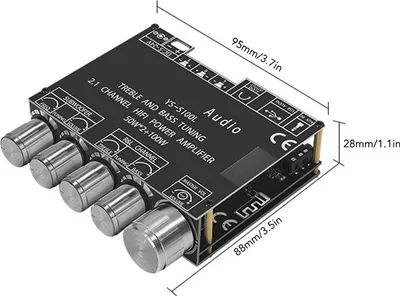 Obrázok produktu pre Doska výkonového zosilňovača Bluetooth 2.1-kanálový 2x50W 100W APP ovládací audio modul