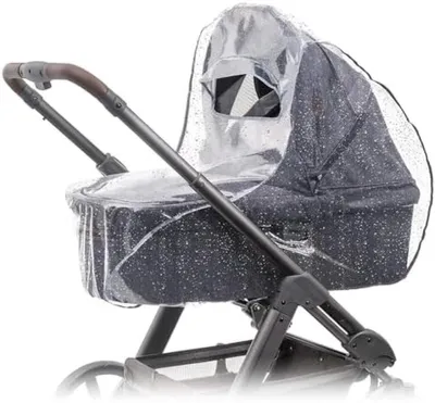 Produktbild von PolkaHome® Universelle Regenabdeckung für Kinderwagen und Buggy – Wasserdicht, Belüftung, Sichtfenster, 95x45x75 cm, Grau