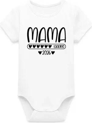 Produktbild von Spreadshirt Mama 2026 loading Kurzarm Baby Body, 3-6 Monate, Weiß