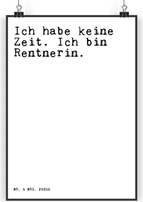 Produktbild von Mr. & Mrs. Panda Bild Ich habe keine Zeit.... DIN A3 - Weiß - Geschenk, kunstdruck poster, Rentner, Rentnerin, Posterdruck, Plakat, Kollege, Rente, Sprüche, wanddeko