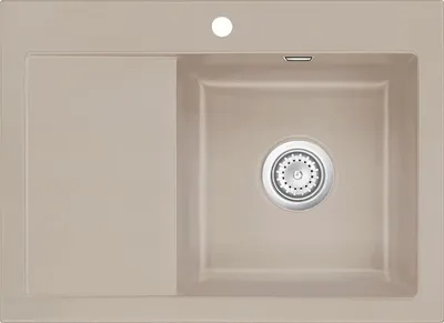 Produktbild von Auflagespüle KeraDomo MERA 70 Fango mit Becken rechts und Handbetätigung