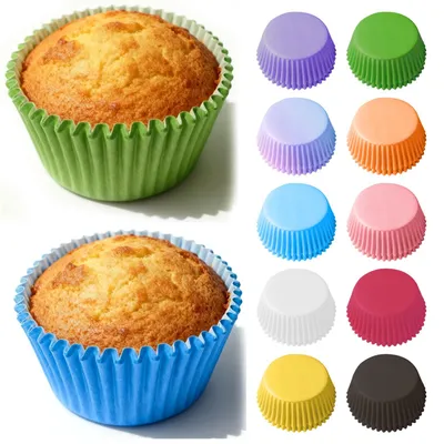 Mini-Muffinförmchen, 500 Stück, 10 Farben, 5 cm, Papier