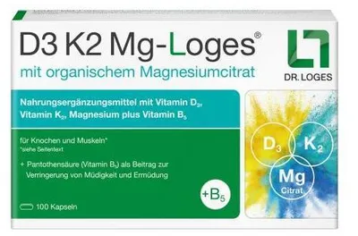 Zdjęcie produktu dla D3 K2 Mg-Loges Kapsułki 100 kapsułek