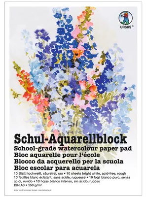Produktbild von Ursus AQUARELLBLOCK 150G.DIN A3,10BL.HOCHWEISS
