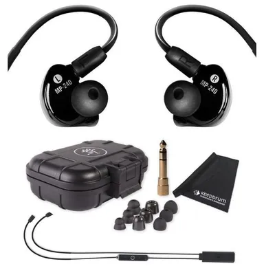Produktbild von Mackie In-Ear Kopfhörer MP-240 mit Bluetooth-Adapter und Tuch
