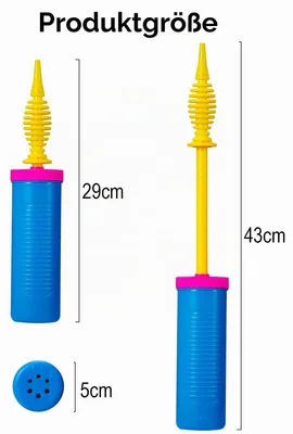 Produktbild von Ballonpumpe Hand blau-rosa, Luftballonpumpe für Hochzeit & Geburtstag