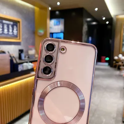 Produktbild von Handyhülle für Samsung Galaxy S21+ 5G mit Magsafe und Kameraschutz, Magnetisch Ultra Dünn Klar Überzug Schutzhülle Pink