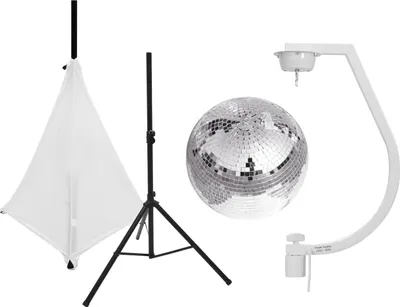 Immagine prodotto di EUROLITE set palla a specchio 30 cm con treppiede e vela bianca