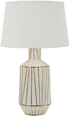 Obrázok produktu pre Stolná lampa Tangeri 45 x 73 x 45 cm železo keramika látka biela zlatá