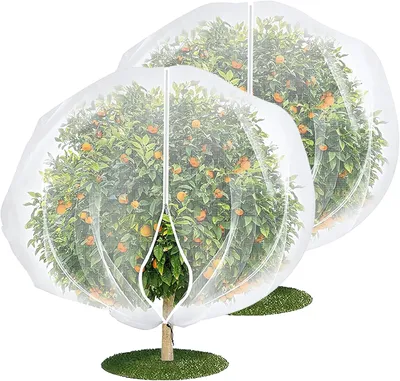 Produktbild von Schutznetz 2 Stück Pflanzenschutznetz mit Reißverschluss Kordelzug 2.4 x 2.4 m, (1-St)