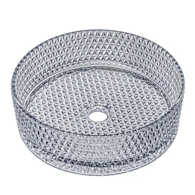 Produktbild von Mai & Mai Waschbecken Glas Aufsatzwaschbecken Glaswaschbecken Handwaschbecken Rund Waschschale BxTxH 39x39x12 cm Grau Minerva07