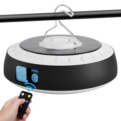 Produktbild von Campinglampen, Solar Campinglampe mit Fernbedienung, Wasserdichte Camping Laterne, 6 Modi Hanging Camping Licht Zelt Lichter für Camping, Wandern