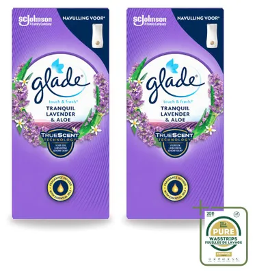 Immagine prodotto di 2 ricariche Glade Touch & Fresh – Lavanda e Aloe – 10 ml – Confezione risparmio – 2 pezzi