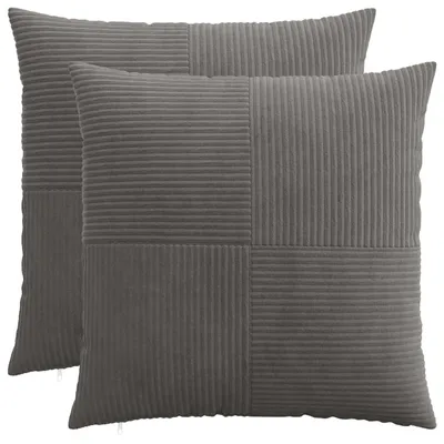 Zdjęcie produktu dla Pokrowce na poduszki vidaXL, 2 szt., ALMELO, ciemnoszary, 55 x 55 cm, materiał: cord