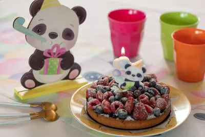 Produktbild von Kuchenkerze Panda Party Kindergeburtstag