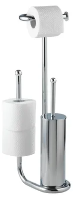 Image de WENKO Porte-balais de toilettes sur pied Garniture de WC Porte-rouleaux de rechange UNIVERSALO Chrome