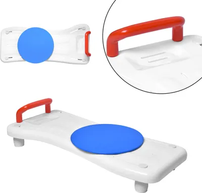 Obrázok produktu pre XMTECH sedadlo do vane doska do vane s otočným diskom sedadlo do vane, doska do vane, stolička do kúpeľne, pomôcka na kúpanie step-in pomôcka sedadlo doska, s červeným madlom