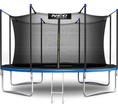 Image de Trampoline de jardin avec filet de sécurité, échelle, diamètre 374 cm et capacité de charge maximale de 150 kg, pour une utilisation en extérieur
