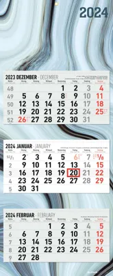 Produktbild von 3-Monatskalender Design 2024 - Büro-Kalender 33x20 cm (geschlossen), 33x80 cm (geöffnet) - faltbar - mit Datumsschieber - Alpha Edition