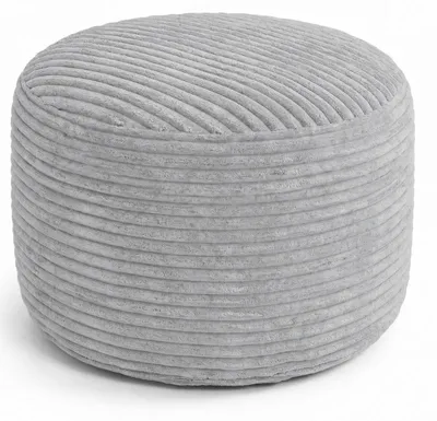 Image de Repose-pieds déhoussable en velours côtelé BANANAIR 50x30 cm gris clair